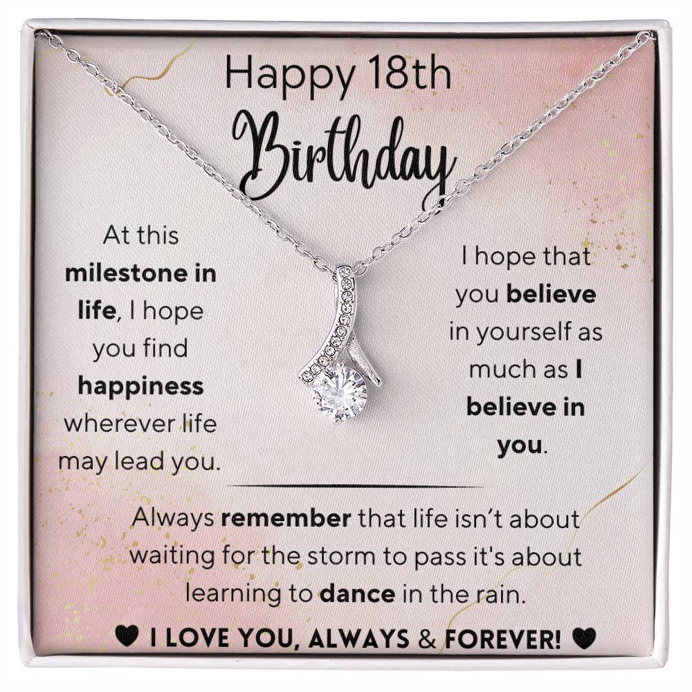 Happy 18th Birthday - Alluring Beauty Necklace - Dearly Loved Designs