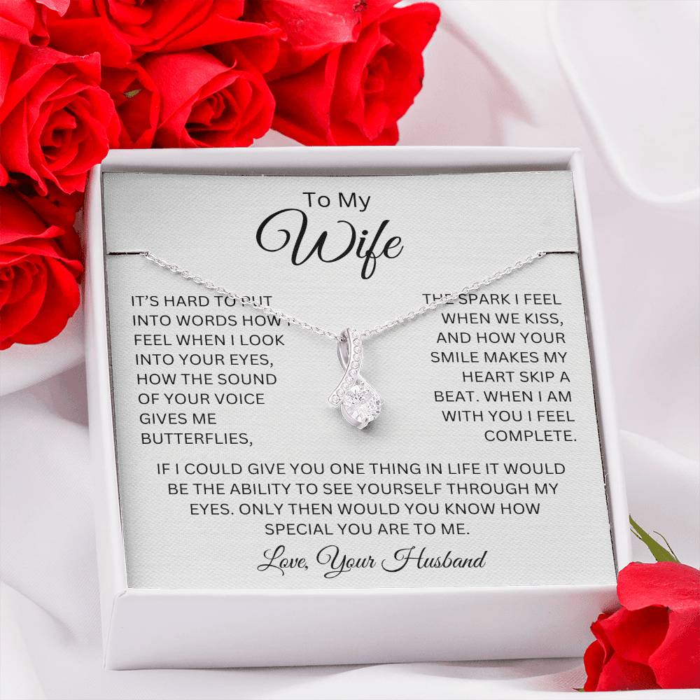 Wife - You Complete Me - Alluring Beauty Necklace - Dearly Loved Designs