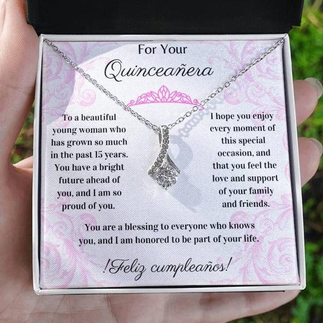 For Your Quinceañera - Pink - Alluring Beauty Necklace - Dearly Loved Designs