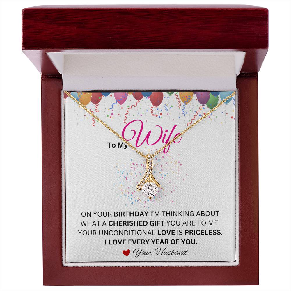 Wife - I Love Every Year of You - Alluring Beauty Necklace - Dearly Loved Designs