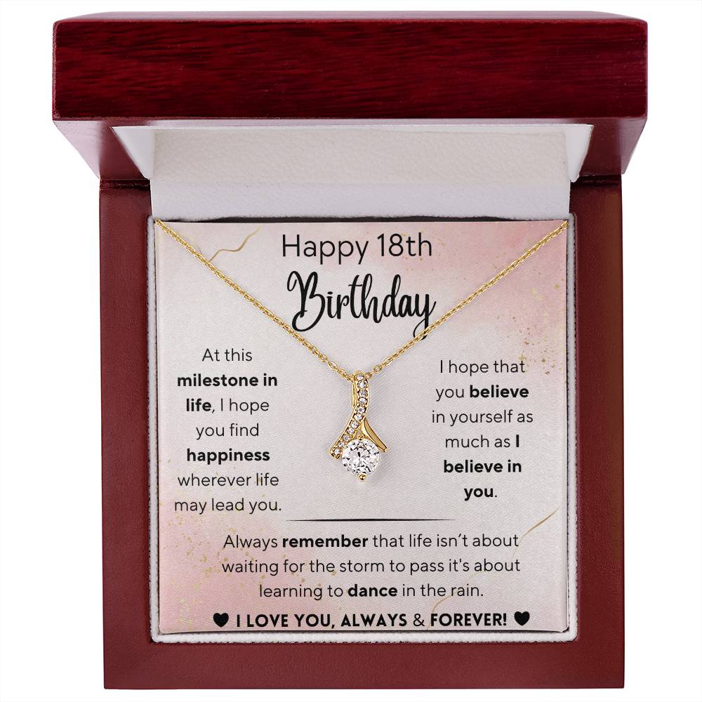 Happy 18th Birthday - Alluring Beauty Necklace - Dearly Loved Designs