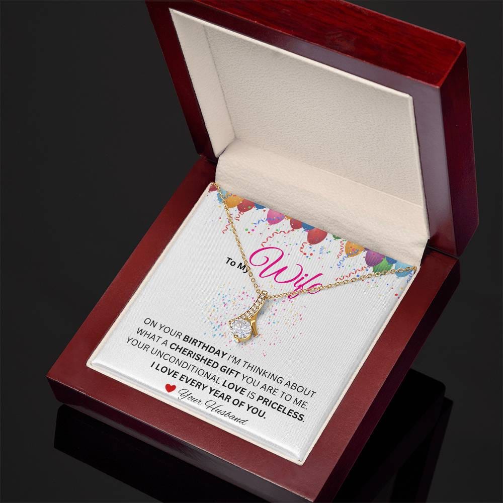 Wife - I Love Every Year of You - Alluring Beauty Necklace - Dearly Loved Designs