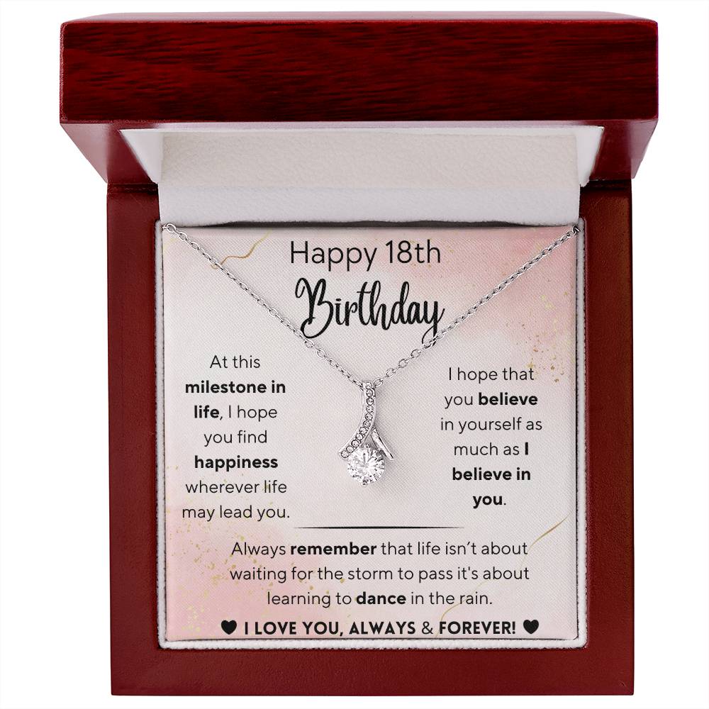 Happy 18th Birthday - Alluring Beauty Necklace - Dearly Loved Designs