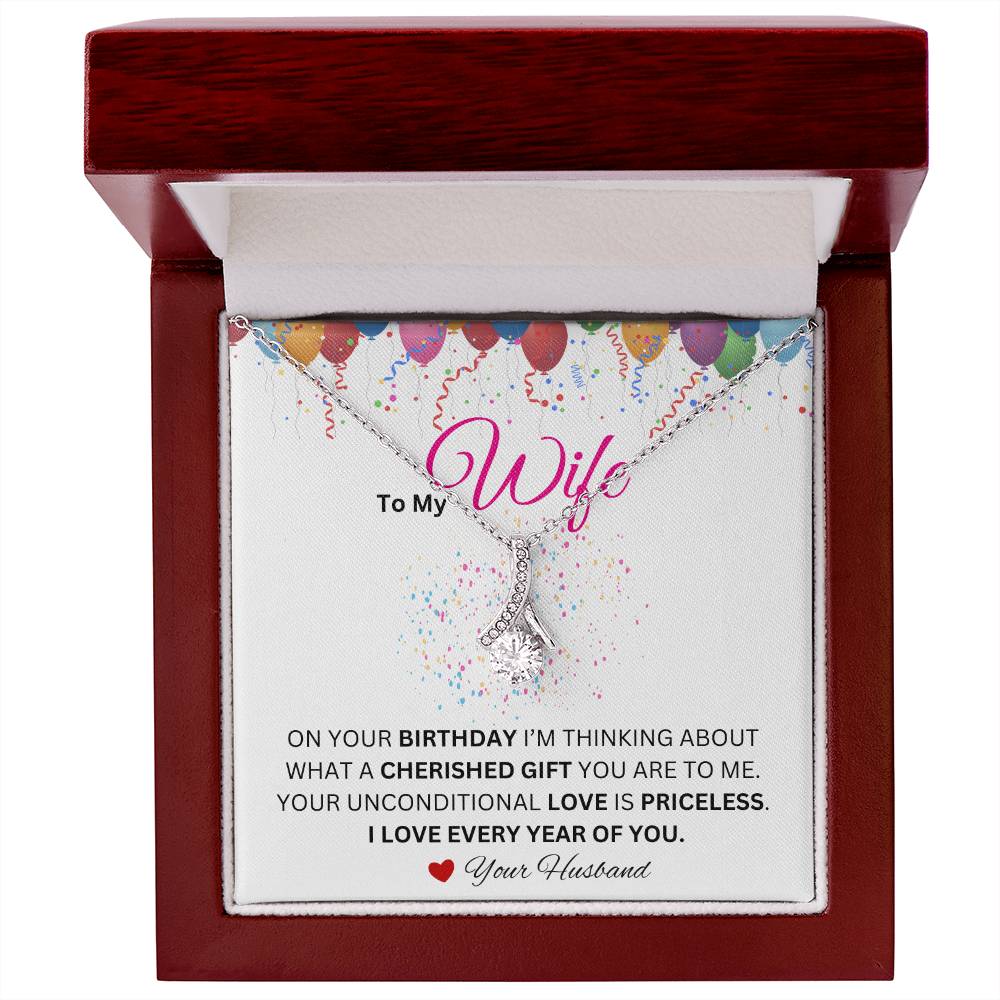 Wife - I Love Every Year of You - Alluring Beauty Necklace - Dearly Loved Designs