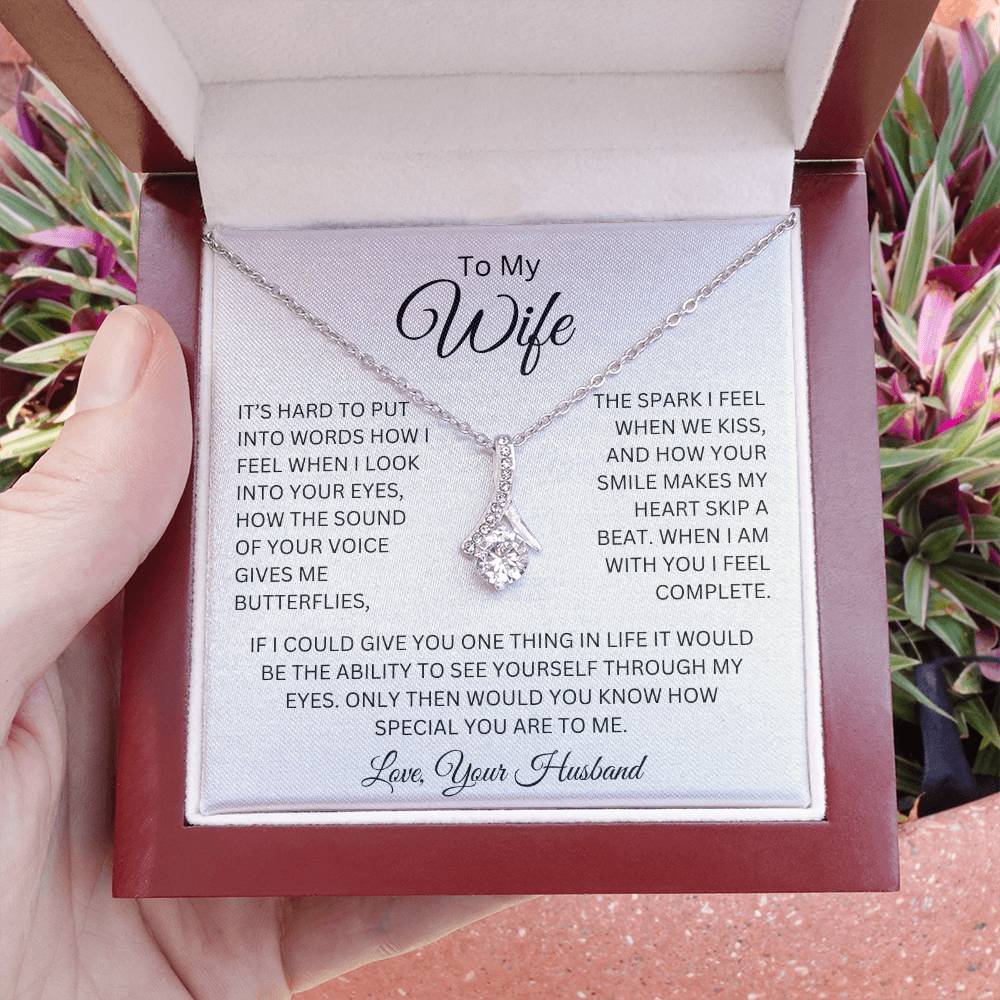 Wife - You Complete Me - Alluring Beauty Necklace - Dearly Loved Designs