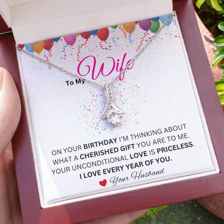 Wife - I Love Every Year of You - Alluring Beauty Necklace - Dearly Loved Designs