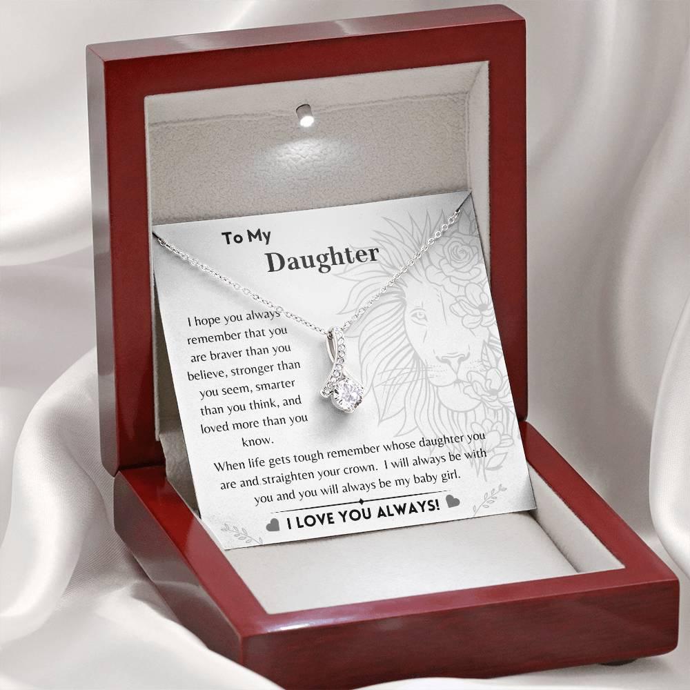 To My Daughter - Braver, Stronger, Smarter - Alluring Beauty Necklace - Dearly Loved Designs