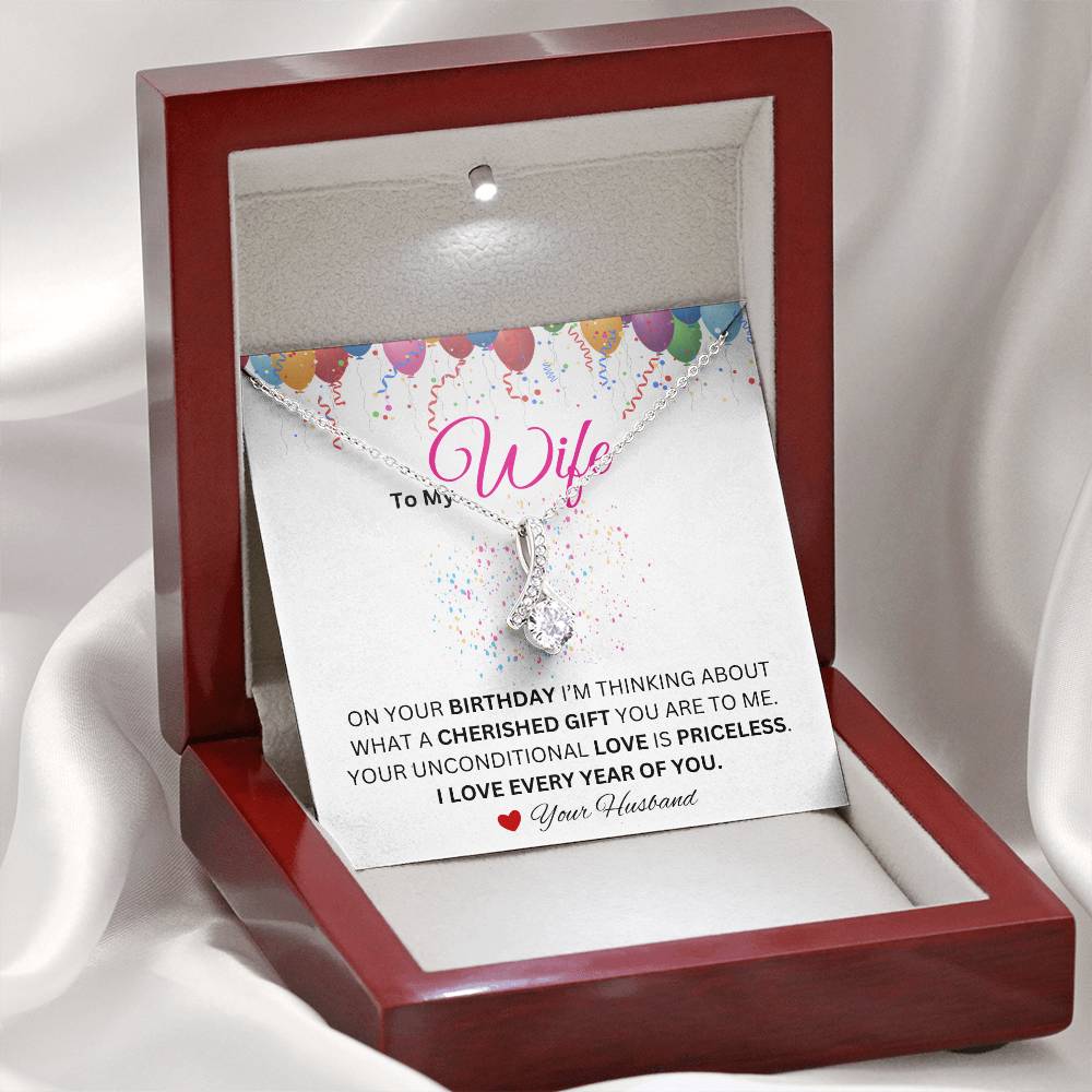 Wife - I Love Every Year of You - Alluring Beauty Necklace - Dearly Loved Designs