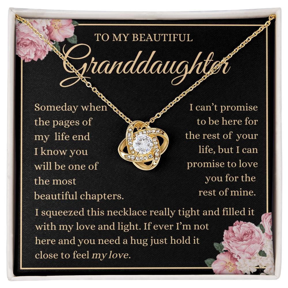 Granddaughter - I Promise to Love You - Love Knot Necklace - Dearly Loved Designs