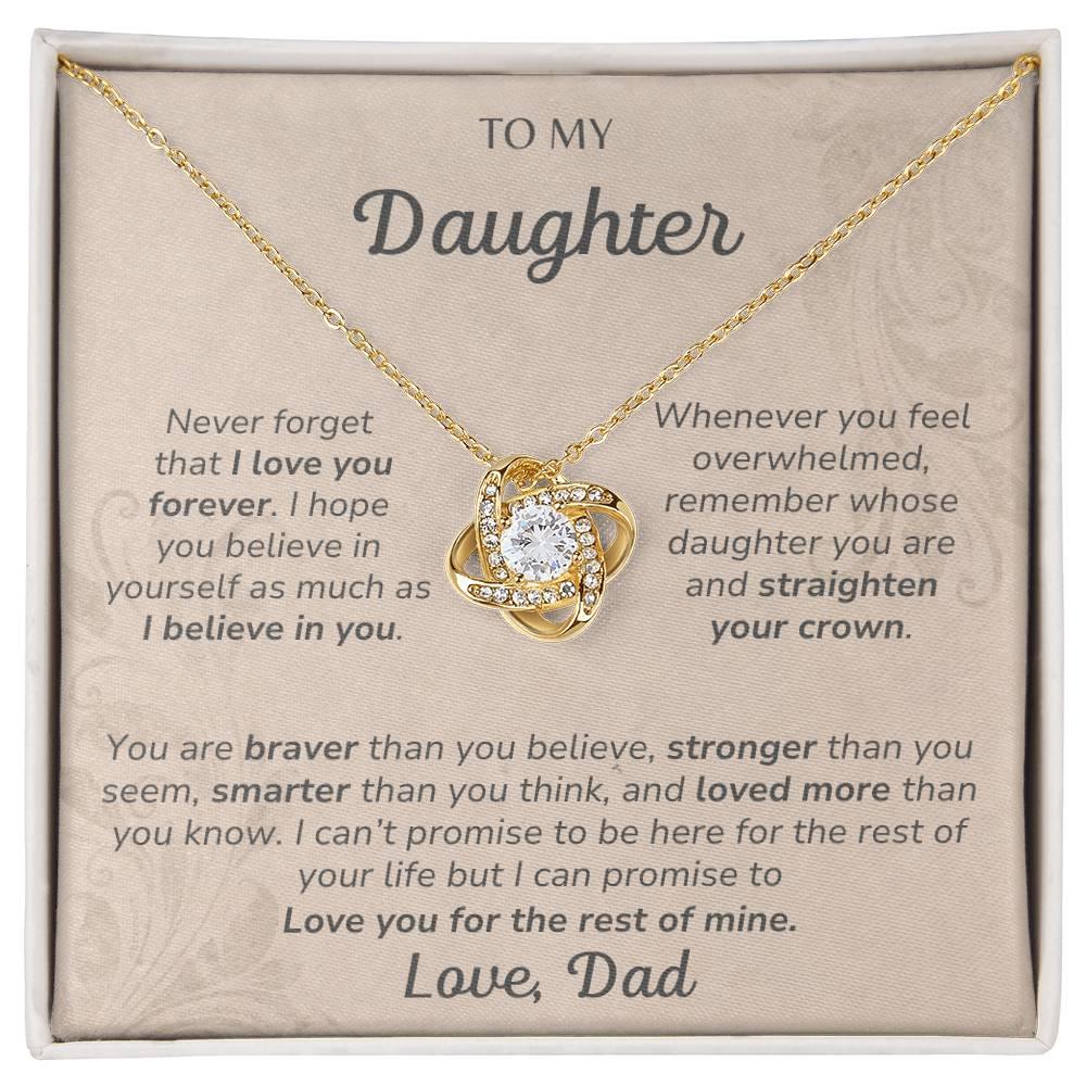 To Daughter Love, Dad- Love Knot Necklace - Dearly Loved Designs