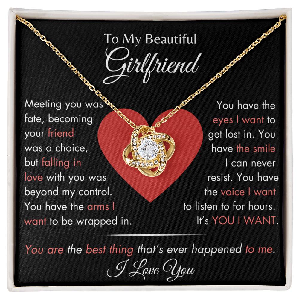 Girlfriend - It's You I Want - Love Knot Necklace - Dearly Loved Designs