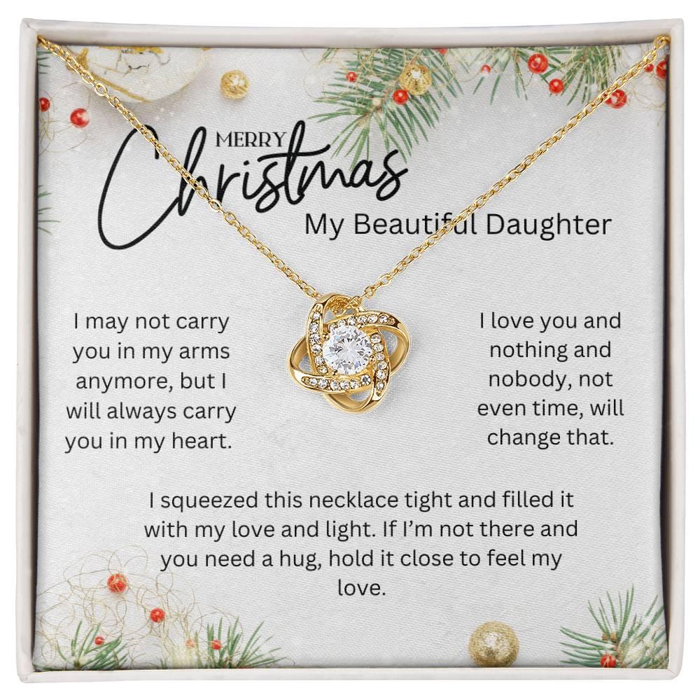 Merry Christmas, My Beautiful Daughter - Love Knot Necklace - Dearly Loved Designs