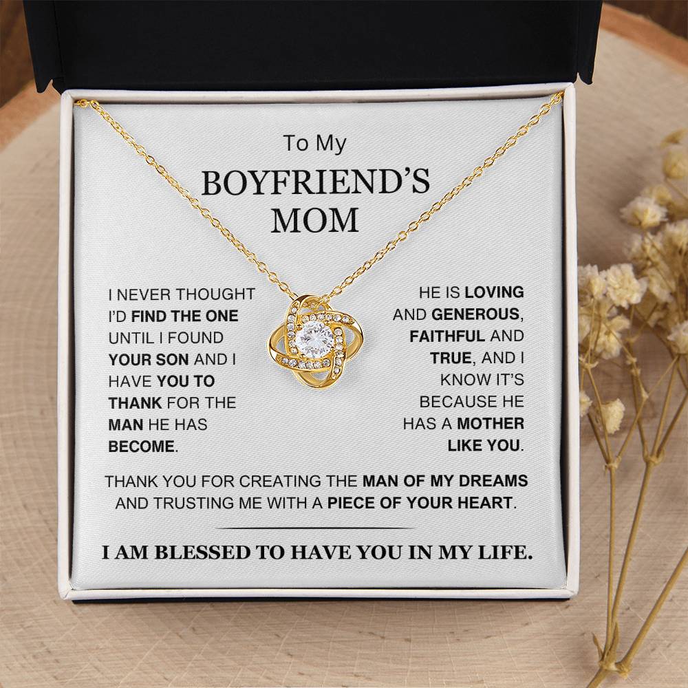 Boyfriend's Mom - I Am Blessed to Have You In My Life - Love Knot Necklace