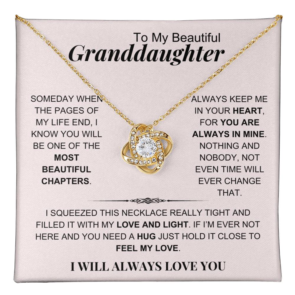 Granddaughter - Always in My Heart - Love Knot Necklace - Dearly Loved Designs