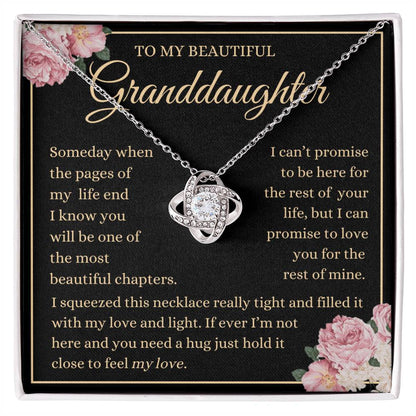 Granddaughter - I Promise to Love You - Love Knot Necklace - Dearly Loved Designs