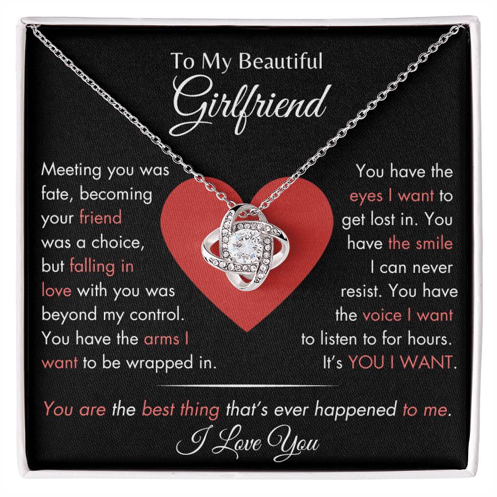 Girlfriend - It's You I Want - Love Knot Necklace - Dearly Loved Designs