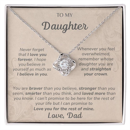 To Daughter Love, Dad- Love Knot Necklace - Dearly Loved Designs