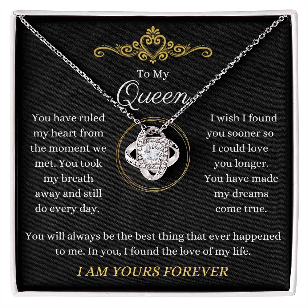 To My Queen - You Rule My Heart - Love Knot Necklace - Dearly Loved Designs