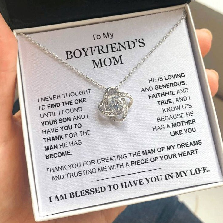 Boyfriend's Mom - I Am Blessed to Have You In My Life - Love Knot Necklace