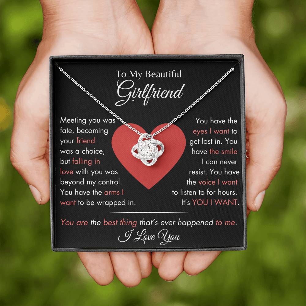 Girlfriend - It's You I Want - Love Knot Necklace - Dearly Loved Designs