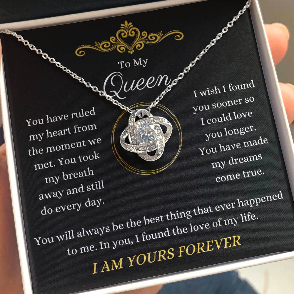 To My Queen - You Rule My Heart - Love Knot Necklace - Dearly Loved Designs