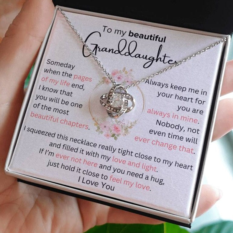 To Granddaughter - Most Beautiful Chapter - Love Knot Necklace - Dearly Loved Designs