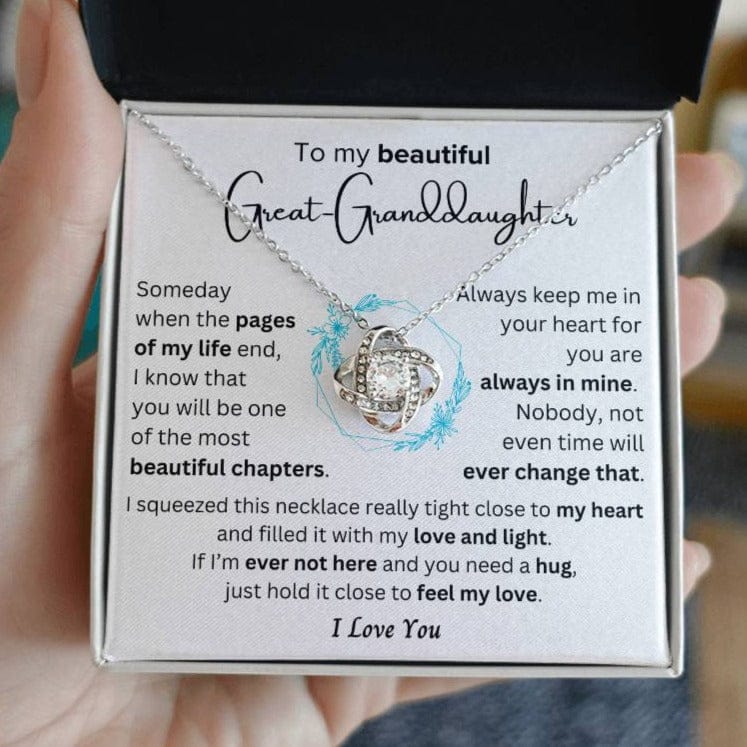 Great-Granddaughter - Most Beautiful Chapter - Love Knot Necklace - Dearly Loved Designs