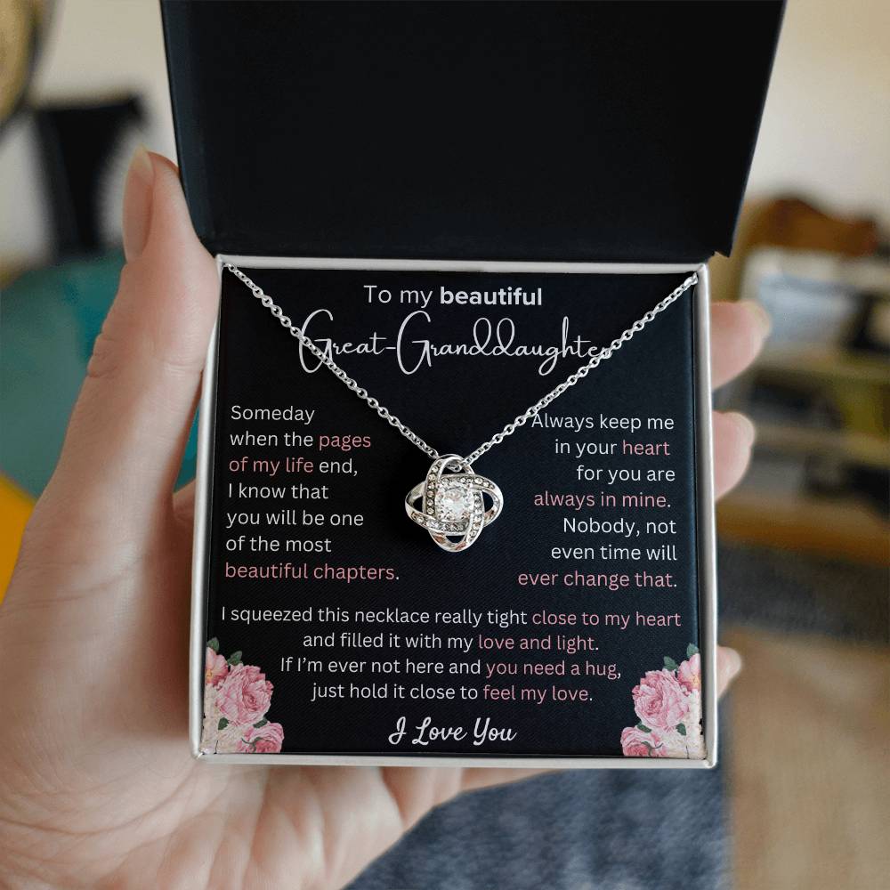 Great-Granddaughter - Most Beautiful Chapter - Love Knot Necklace - Dearly Loved Designs