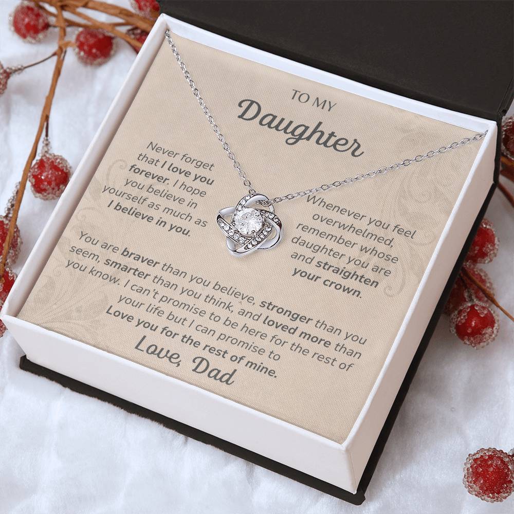 To Daughter Love, Dad- Love Knot Necklace