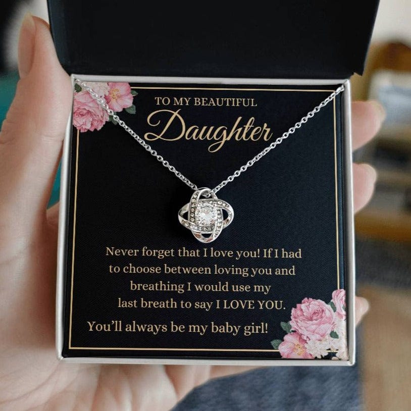 Daughter - Never Forget That I Love You - Love Knot Necklace - Dearly Loved Designs