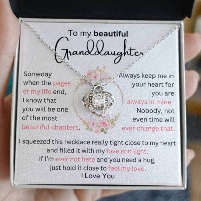 To Granddaughter - Most Beautiful Chapter - Love Knot Necklace - Dearly Loved Designs