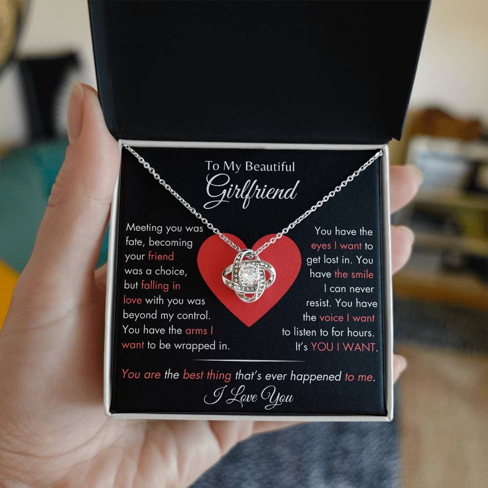 Girlfriend - It's You I Want - Love Knot Necklace - Dearly Loved Designs