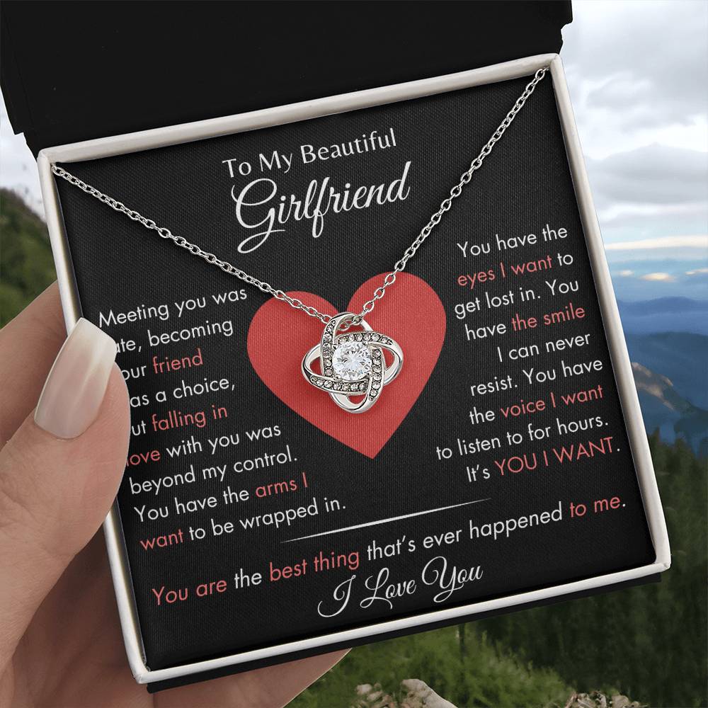 Girlfriend - It's You I Want - Love Knot Necklace - Dearly Loved Designs