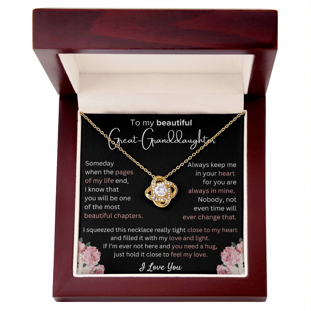 Great-Granddaughter - Most Beautiful Chapter - Love Knot Necklace - Dearly Loved Designs