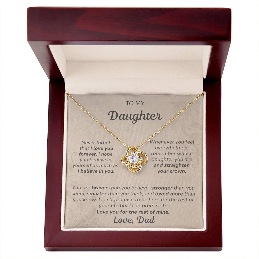 To Daughter Love, Dad- Love Knot Necklace - Dearly Loved Designs