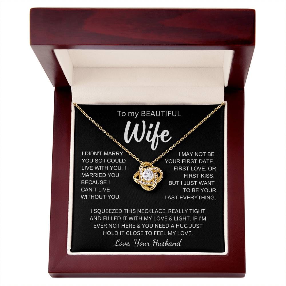 Wife - I Love You - Love Knot Necklace