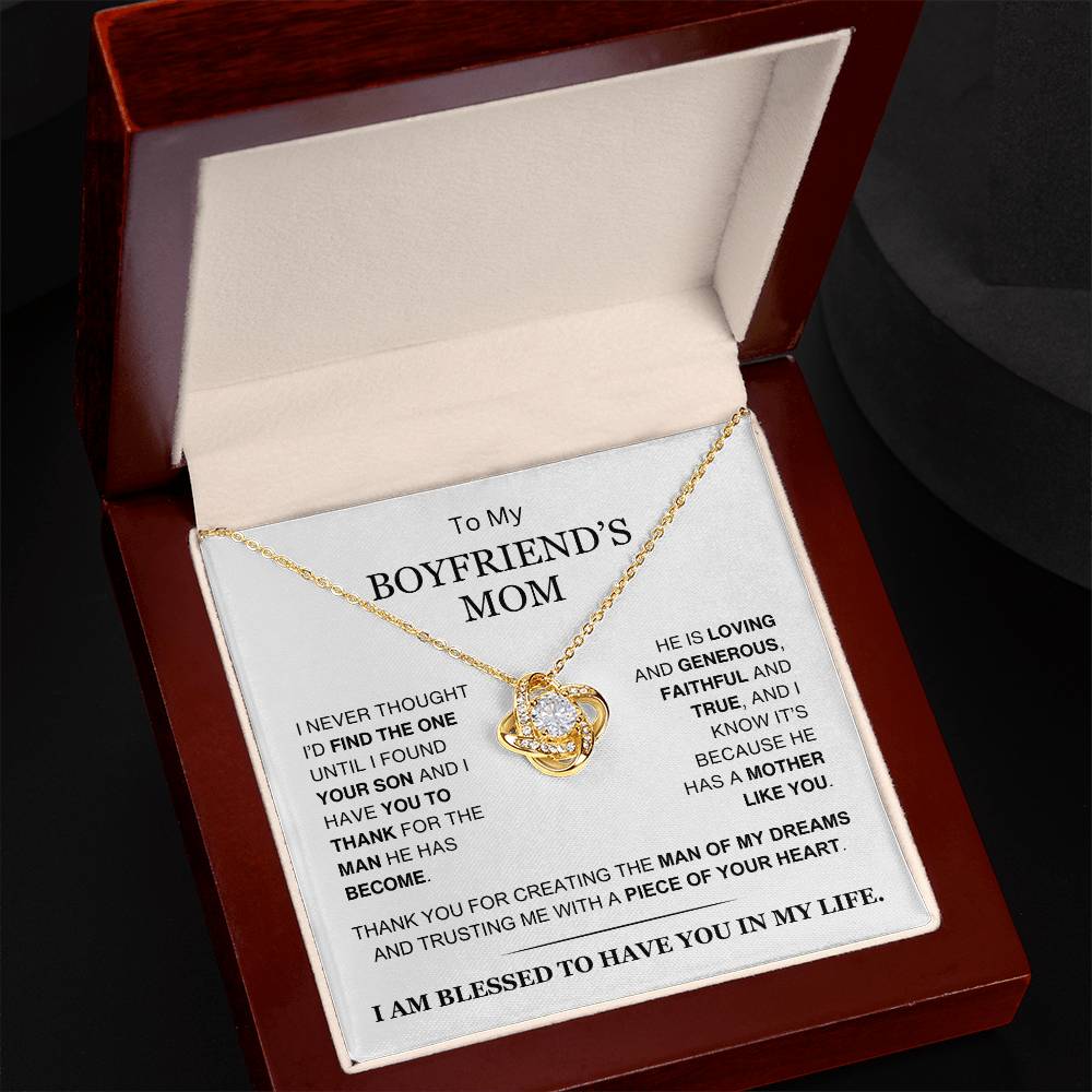 Boyfriend's Mom - I Am Blessed to Have You In My Life - Love Knot Necklace