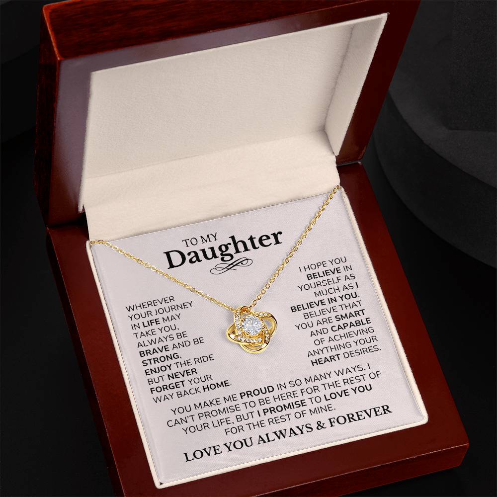 Daughter - Believe In Yourself - Love Knot Necklace