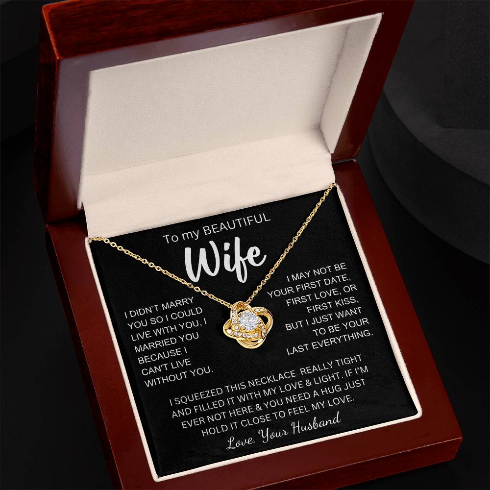 Wife - I Love You - Love Knot Necklace