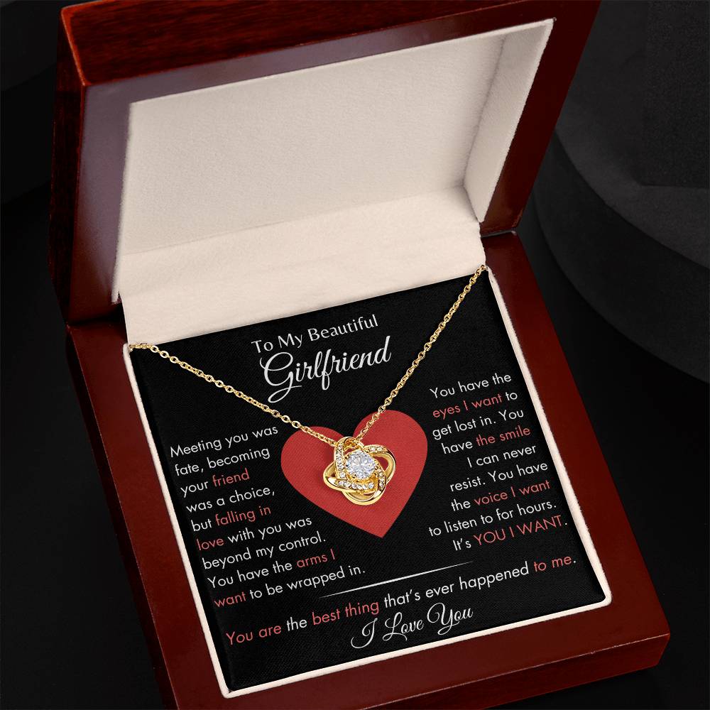 Girlfriend - It's You I Want - Love Knot Necklace - Dearly Loved Designs