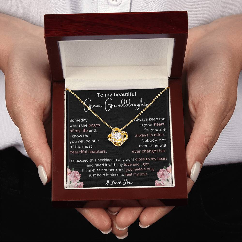 Great-Granddaughter - Most Beautiful Chapter - Love Knot Necklace - Dearly Loved Designs