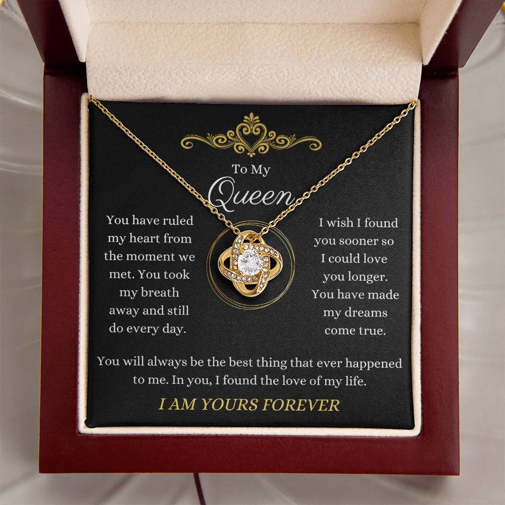 To My Queen - You Rule My Heart - Love Knot Necklace - Dearly Loved Designs