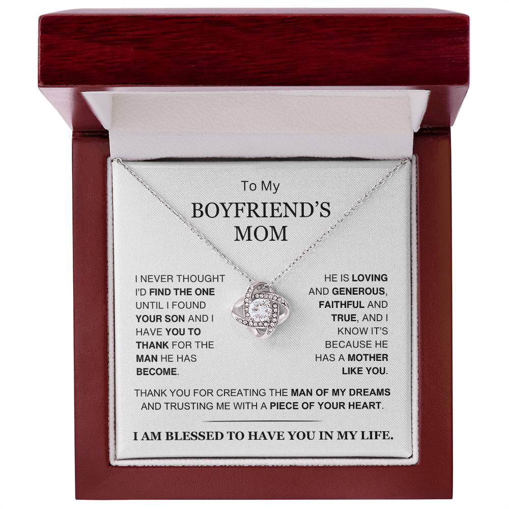 Boyfriend's Mom - I Am Blessed to Have You In My Life - Love Knot Necklace