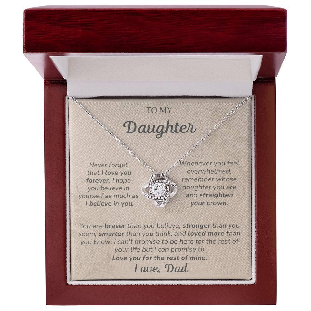 To Daughter Love, Dad- Love Knot Necklace - Dearly Loved Designs