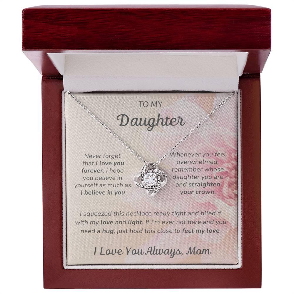 To Daughter, I Love You Always, Mom - Love Knot Necklace - Dearly Loved Designs