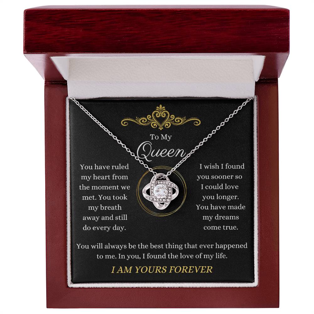 To My Queen - You Rule My Heart - Love Knot Necklace - Dearly Loved Designs