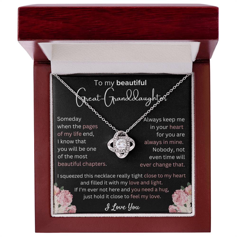 Great-Granddaughter - Most Beautiful Chapter - Love Knot Necklace - Dearly Loved Designs