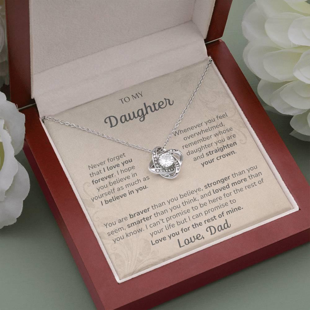 To Daughter Love, Dad- Love Knot Necklace - Dearly Loved Designs