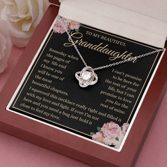 Granddaughter - I Promise to Love You - Love Knot Necklace - Dearly Loved Designs