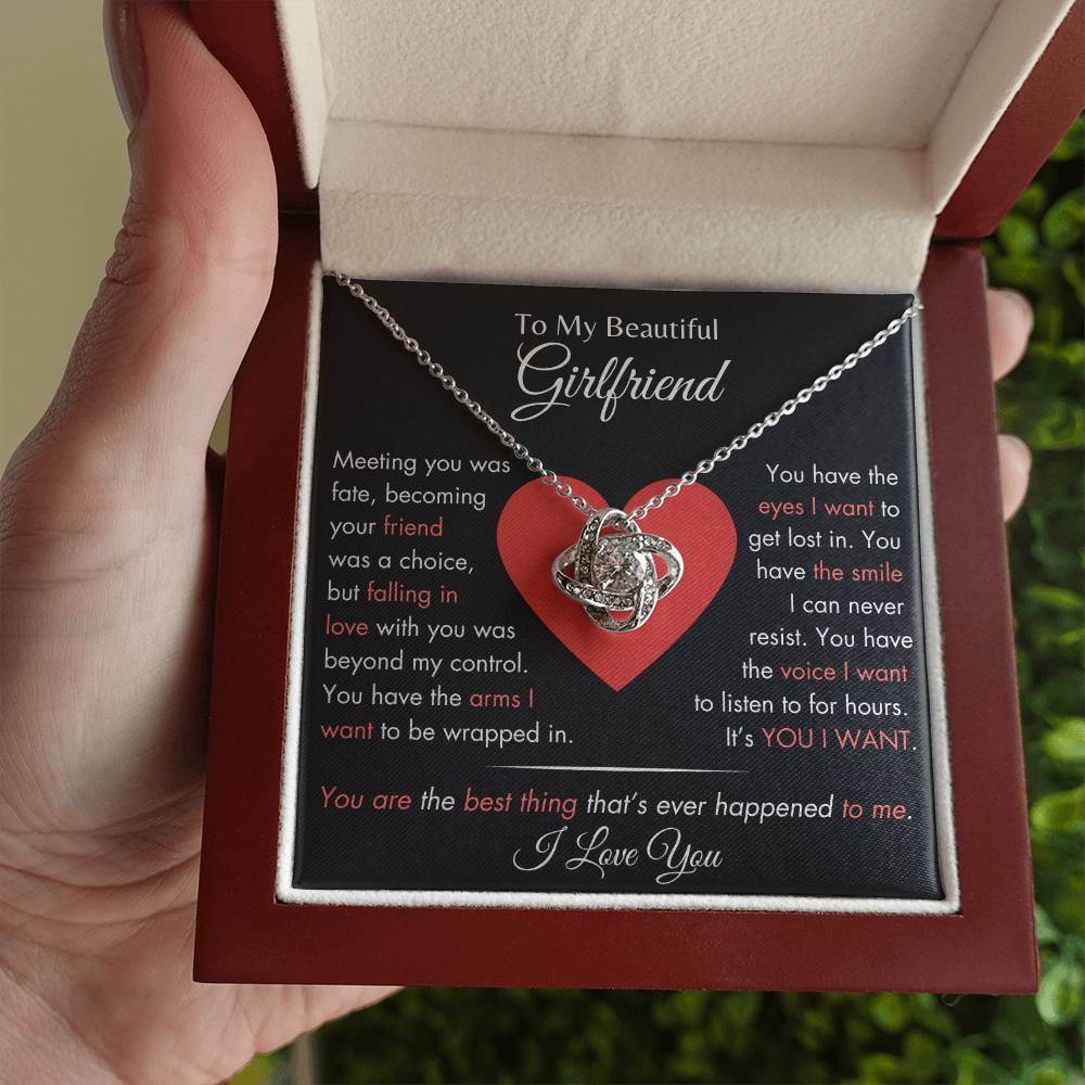 Girlfriend - It's You I Want - Love Knot Necklace - Dearly Loved Designs